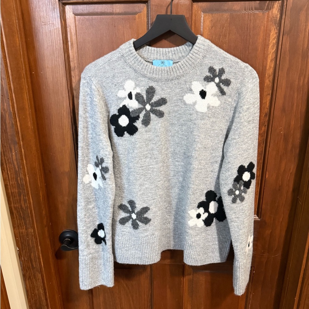 CeCe Floral Crew Neck Sweater Size M